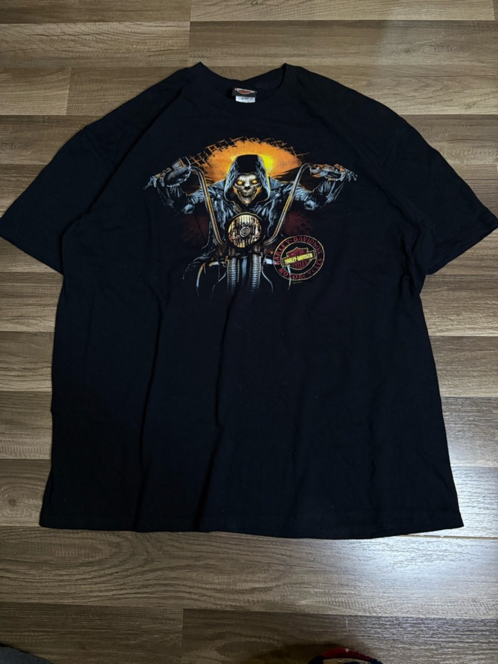 Harley-Davidson Motorcycles Black Biker Reaper Graphic T-Shirt, Size 2XL